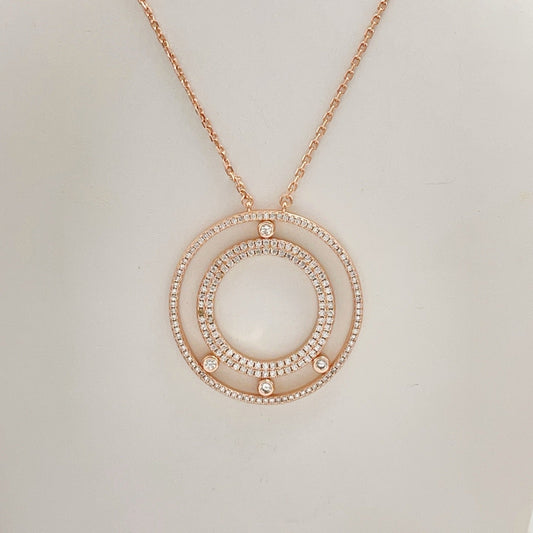 [Eternal Jewelry] Move Romane Pavé Diamond Sliding Circle Long Necklace