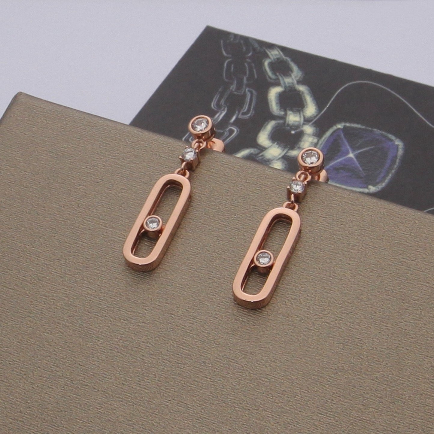 [Eternal Jewelry] Move Uno Drop Earrings, Movable Stone