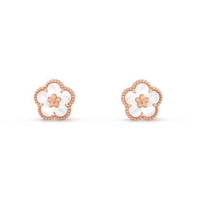 [Eternal Jewelry]LUCKY PINK GOLD WHITE MOP EARRINGS