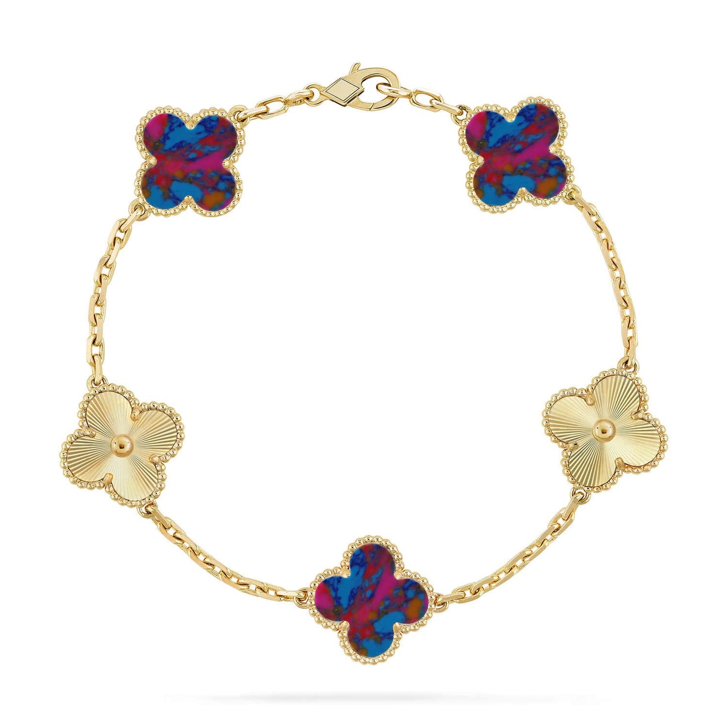 [Eternal Jewelry]CLOVER 5 MOTIF COLOR GEMSTONES BRACELET COLLECTION