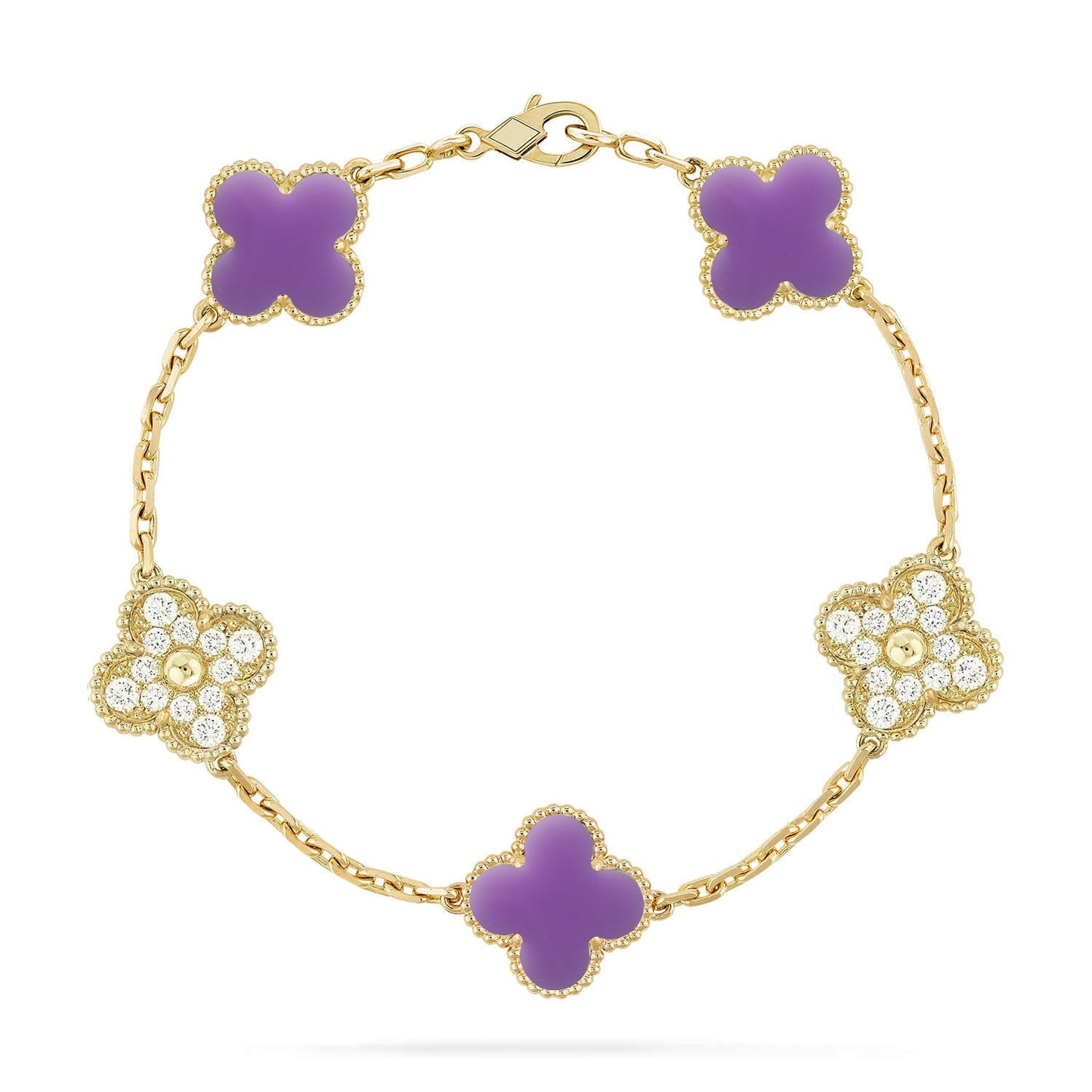 [Eternal Jewelry]CLOVER 5 MOTIF LIGHT PURPLE BRACELET COLLECTION