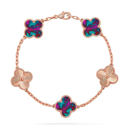[Eternal Jewelry]CLOVER 5 MOTIF COLOR GEMSTONES BRACELET COLLECTION