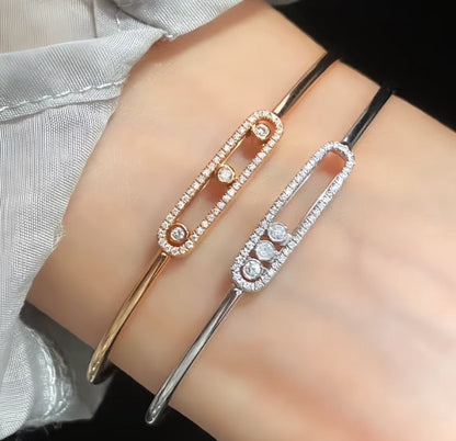 [Eternal jewelry]Move Pavé Diamond Bangle Bracelet M