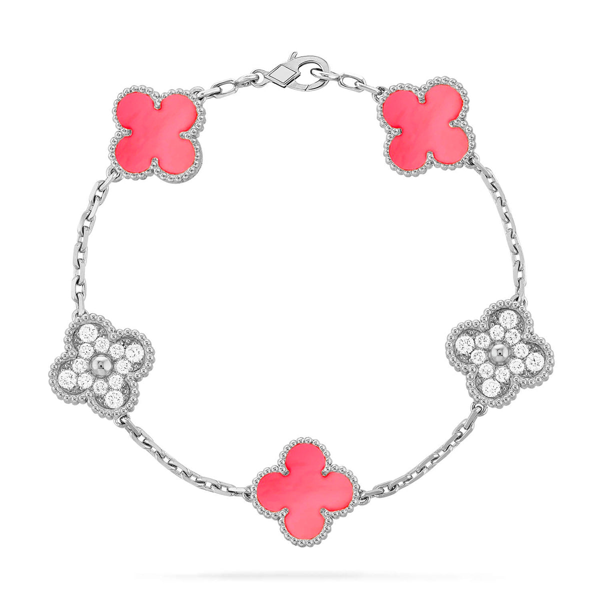 [Eternal Jewelry] CLOVER 5 MOTIFS  PINK MOP BRACELET COLLECTION