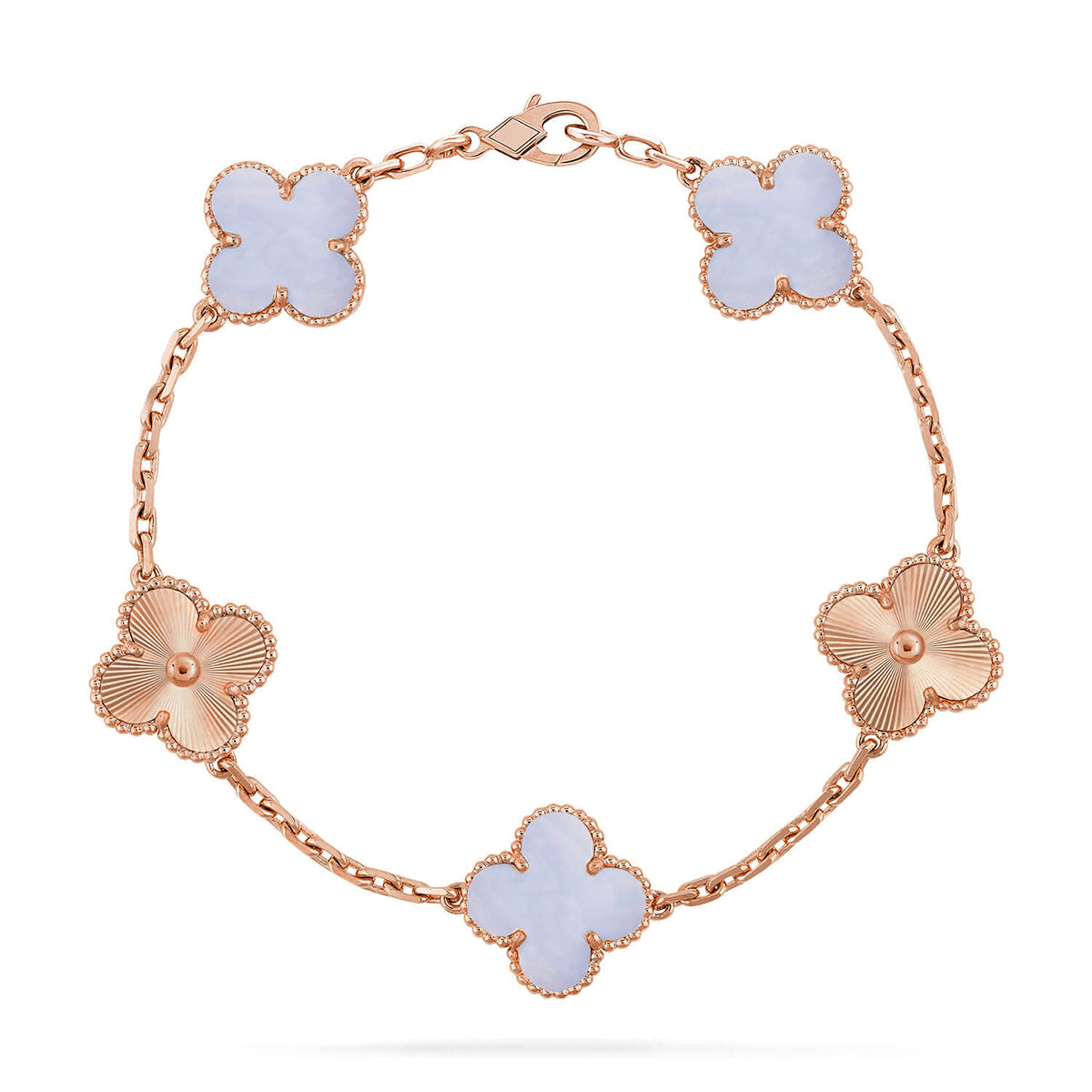 [Eternal Jewelry] CLOVER 5 MOTIF PURPLE CHALCEDONY BRACELET COLLECTION