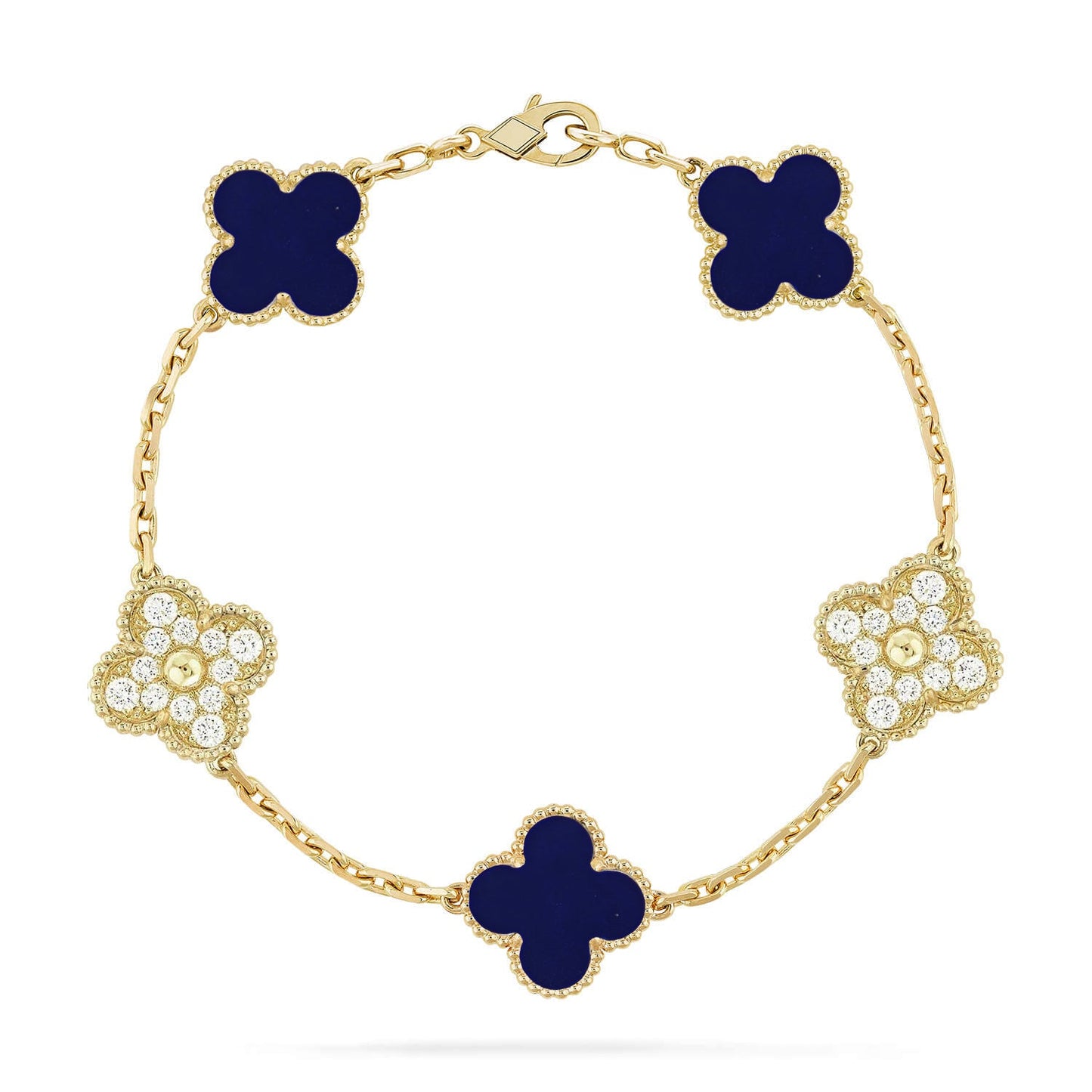 [Eternal Jewelry]CLOVER 5 MOTIF LAPIS LAZULI BRACELET COLLECTION