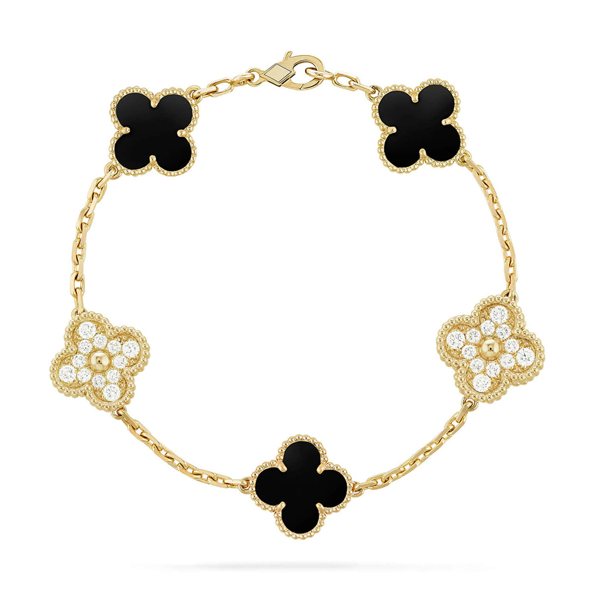 [Eternal Jewelry] CLOVER 5 MOTIF ONYXS BRACELET COLLECTION
