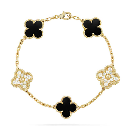 [Eternal Jewelry] CLOVER 5 MOTIF ONYXS BRACELET COLLECTION