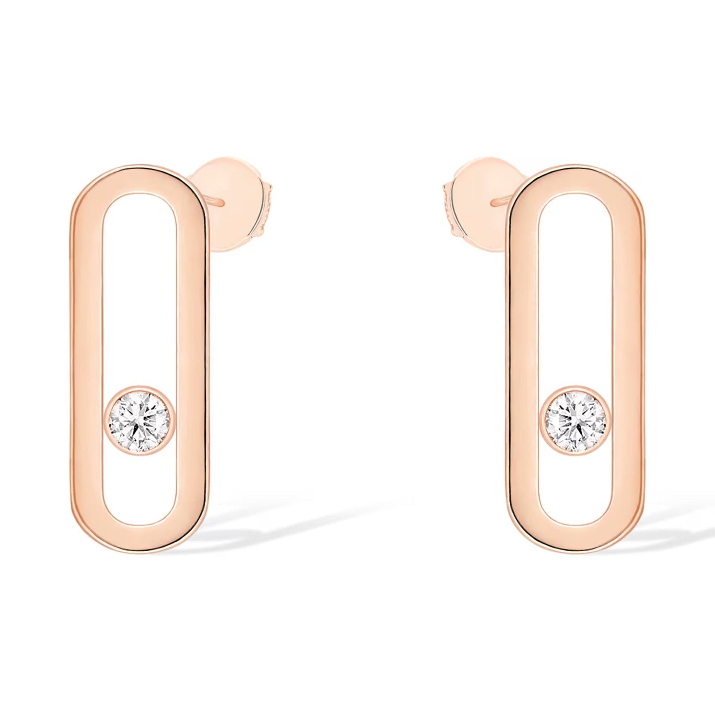 [Eternal jewelry]MOVE UNO SMALL 1 DIAMOND EARRINGS