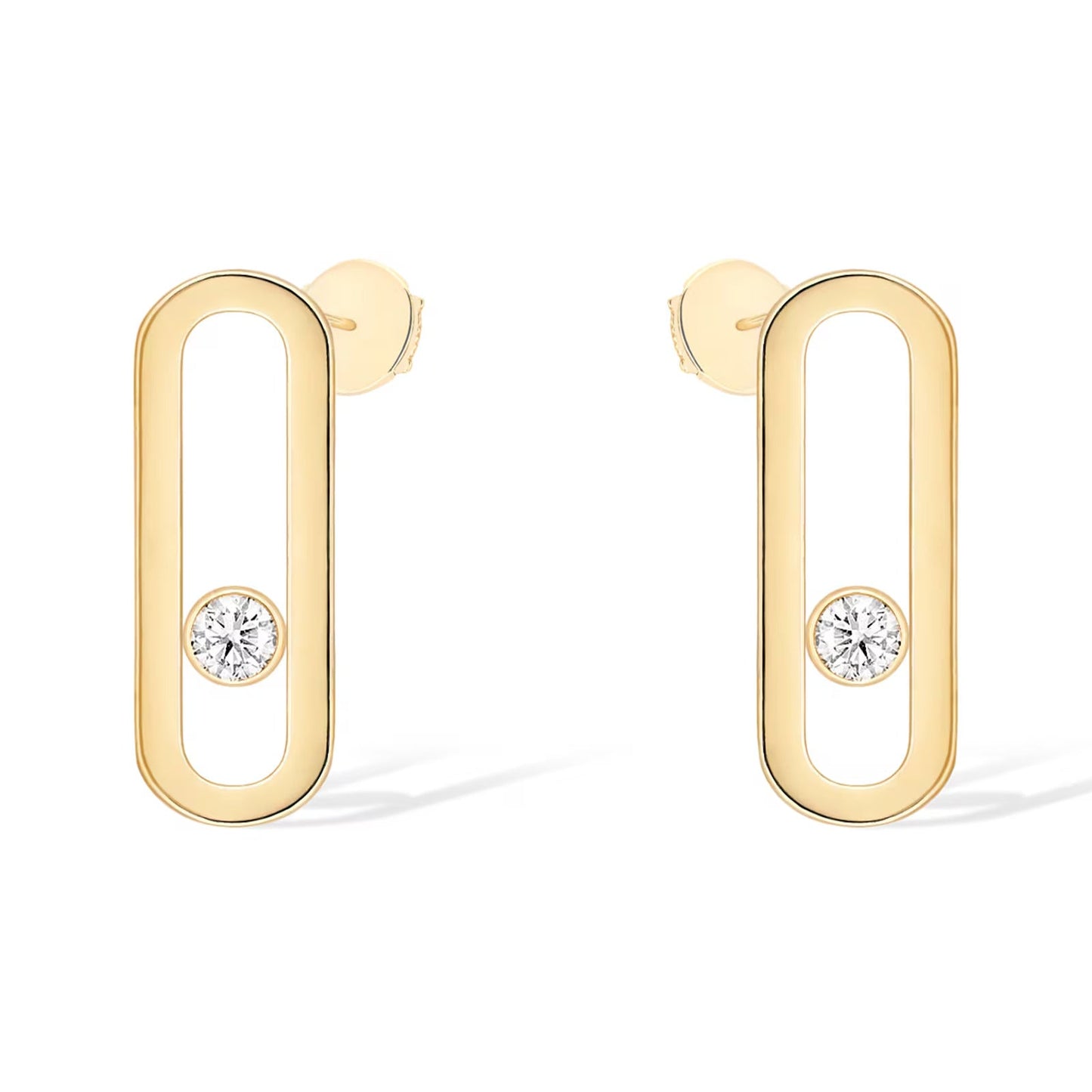 [Eternal jewelry]MOVE UNO SMALL 1 DIAMOND EARRINGS