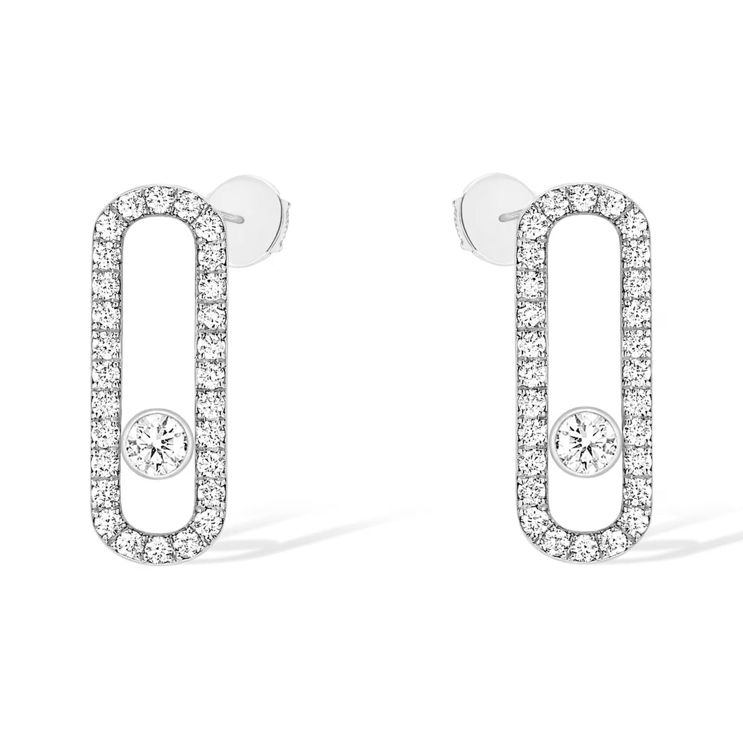 [Eternal jewelry]MOVE UNO STUD DIAMOND PAVED EARRINGS