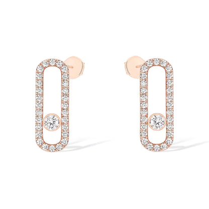 [Eternal jewelry]MOVE UNO STUD DIAMOND PAVED EARRINGS