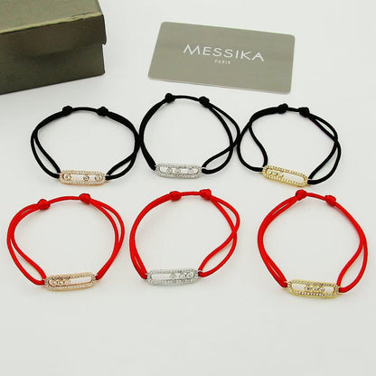 [Eternal jewelry]Messika Care(s) pink cord pavé bracelet