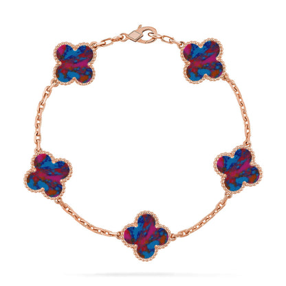 [Eternal Jewelry]CLOVER 5 MOTIF COLOR GEMSTONES BRACELET COLLECTION