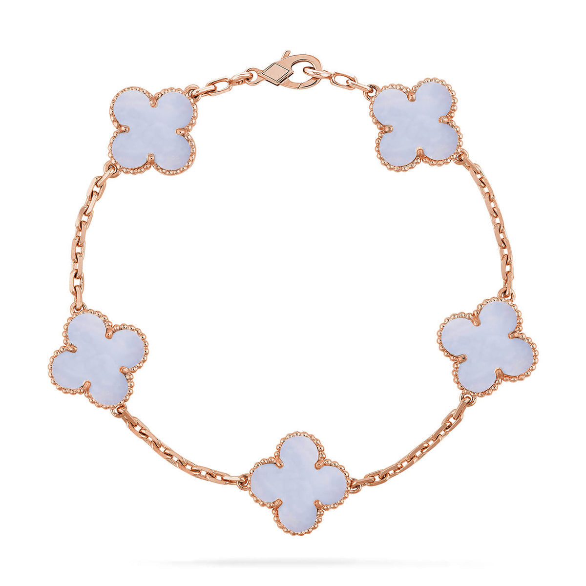 [Eternal Jewelry] CLOVER 5 MOTIF PURPLE CHALCEDONY BRACELET COLLECTION