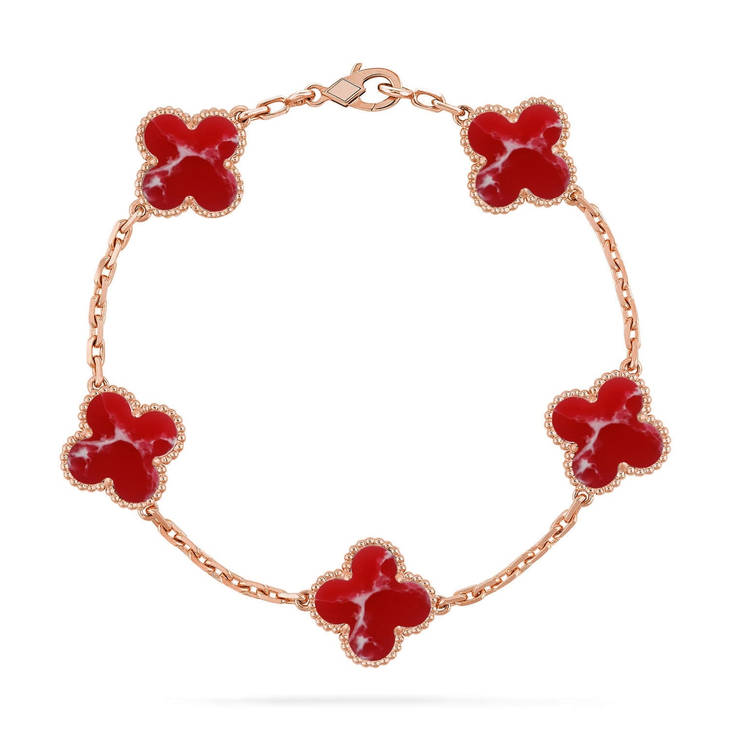 [Eternal Jewelry]CLOVER 5 MOTIF RED PATTERN BRACELET COLLECTION