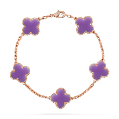 [Eternal Jewelry]CLOVER 5 MOTIF LIGHT PURPLE BRACELET COLLECTION