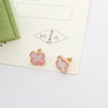 [Eternal Jewelry]Clover Mini Pink Earrings