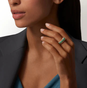 [Eternal Jewelry]CLASH ELEGANT ROSE GOLD RING FEATURING NATURAL AGATE