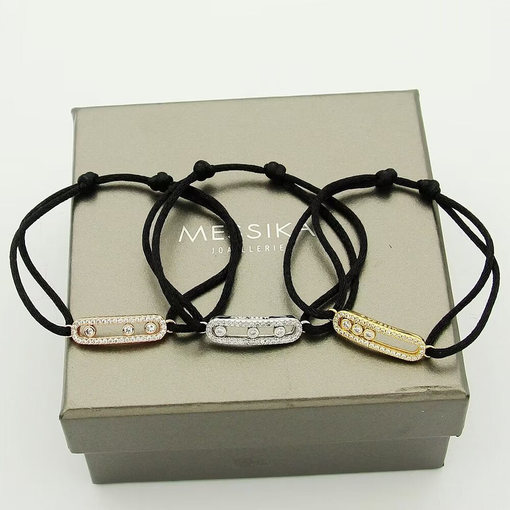 [Eternal jewelry]Messika Care(s) pink cord pavé bracelet