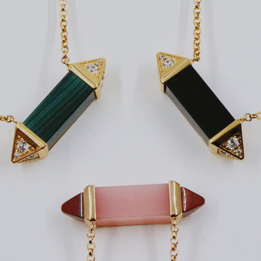 ¡®Eternal Jewelry¡¯Color Stone Bar Pendant Necklace