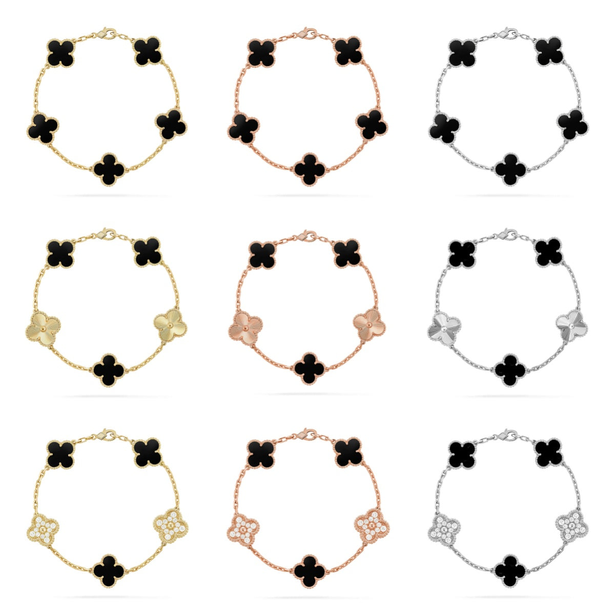 [Eternal Jewelry] CLOVER 5 MOTIF PULSAR STONE BRACELET COLLECTION