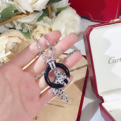 ¡®Eternal Jewelry¡¯Pave Panther Circle Pendant Necklace