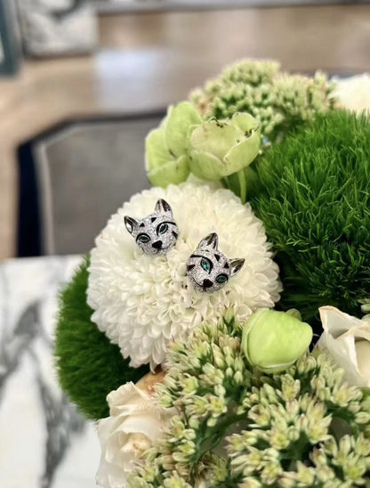 ¡®Eternal Jewelry¡¯ Panther Face Stud Earrings