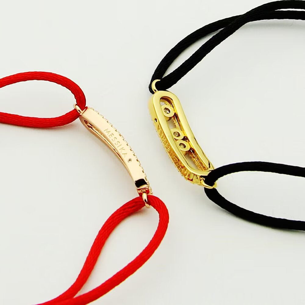 [Eternal jewelry]Messika Care(s) pink cord pavé bracelet