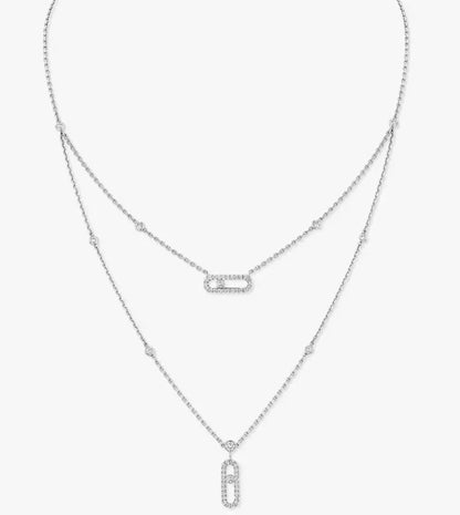 [Eternal jewelry] MS Double-Circle Full-Diamond Necklace