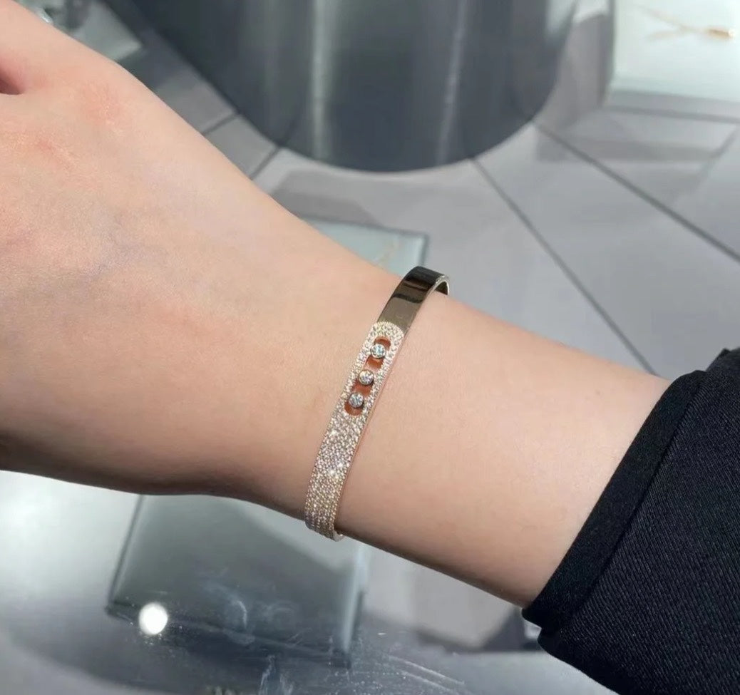 [Eternal jewelry]Move Noa Rose Gold Pavé Diamond Bangle Bracelet