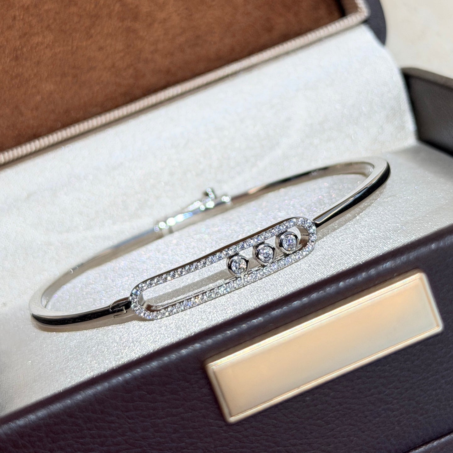 [Eternal jewelry]Move Pavé Diamond Bangle Bracelet M