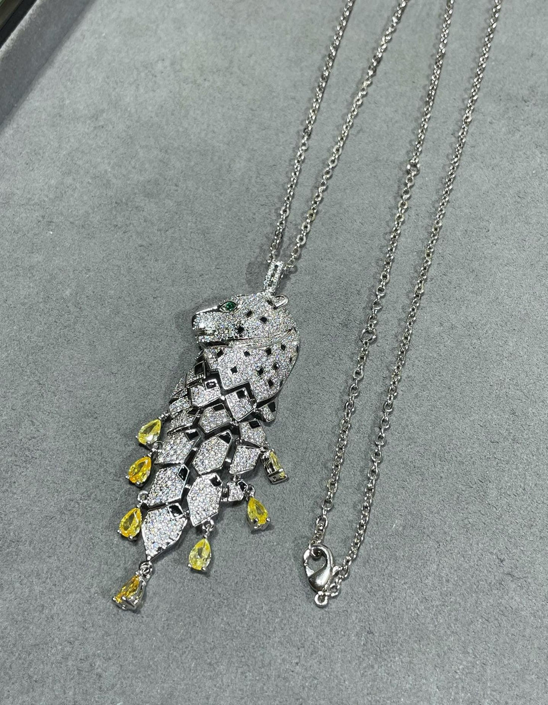 ¡®Eternal Jewelry¡ High Jewelry Pave Panther Tassel Necklace