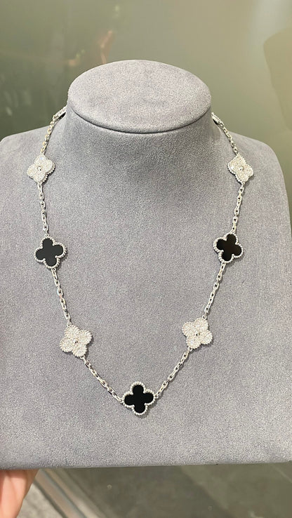 [Eternal Jewellery] Four-Leaf Clover Ten Elements Panda Diamond Silver Necklace
