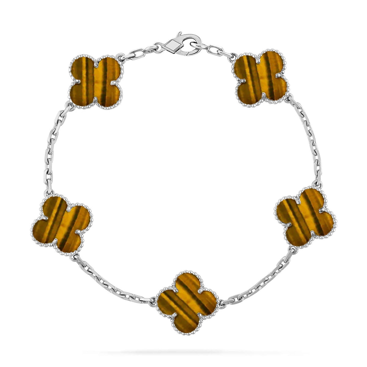 [Eternal Jewelry] CLOVER 5 MOTIFS TIGER EYE BRACELET COLLECTION