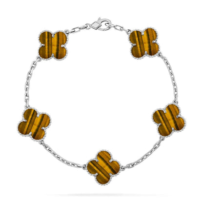 [Eternal Jewelry] CLOVER 5 MOTIFS TIGER EYE BRACELET COLLECTION