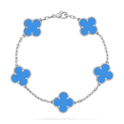 [Eternal Jewelry] CLOVER 5 MOTIF BLUE AGATE BRACELET COLLECTION
