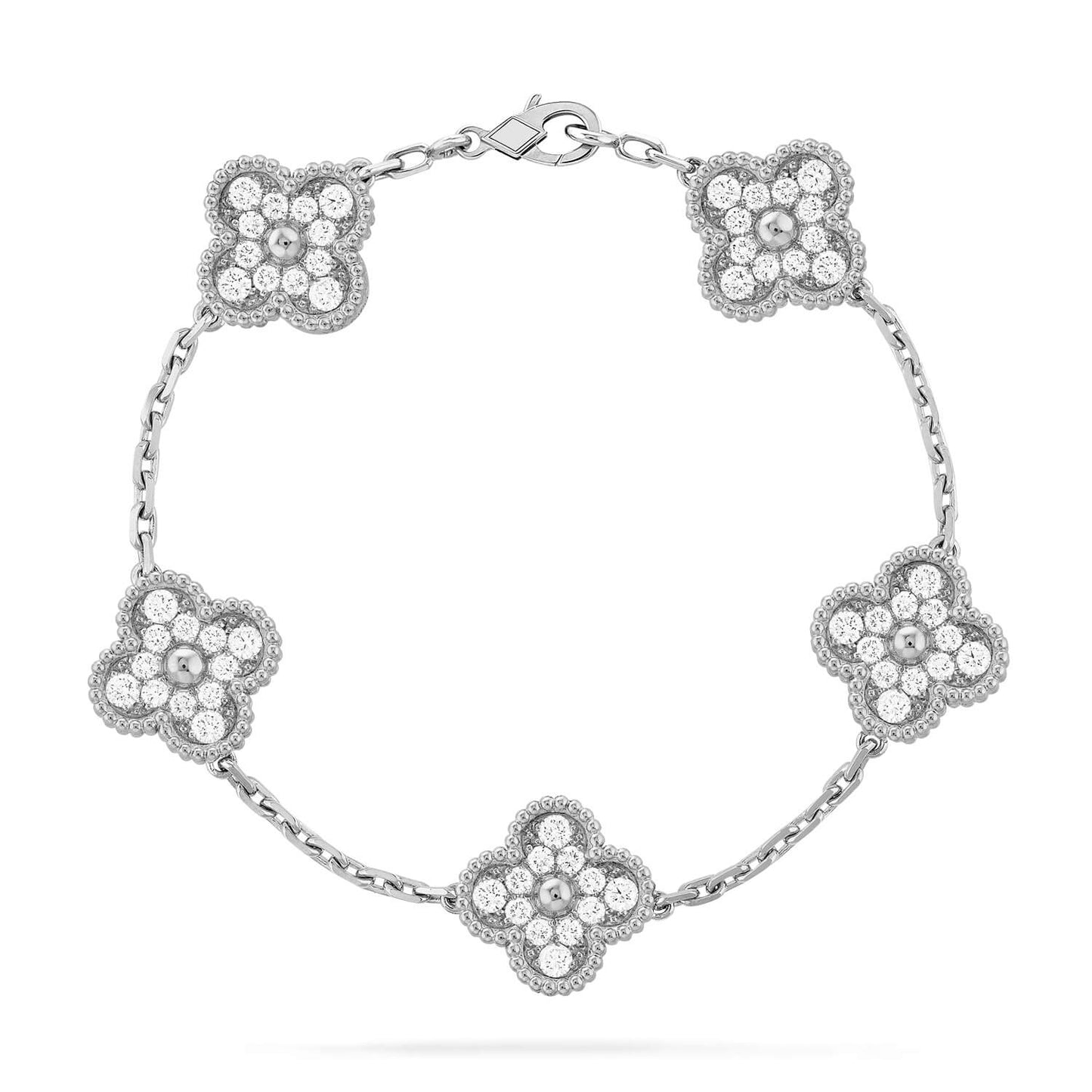 [Eternal Jewelry] CLOVER 5 MOTIF FULL DIAMOND BRACELET COLLECTION