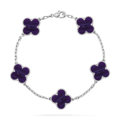 [Eternal Jewelry]CLOVER 5 MOTIF PURPLE STRIPES BRACELET COLLECTION