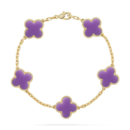 [Eternal Jewelry]CLOVER 5 MOTIF LIGHT PURPLE BRACELET COLLECTION