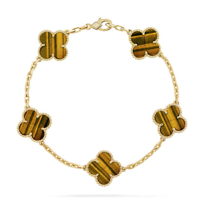 [Eternal Jewelry] CLOVER 5 MOTIFS TIGER EYE BRACELET COLLECTION