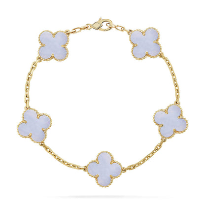 [Eternal Jewelry] CLOVER 5 MOTIF PURPLE CHALCEDONY BRACELET COLLECTION