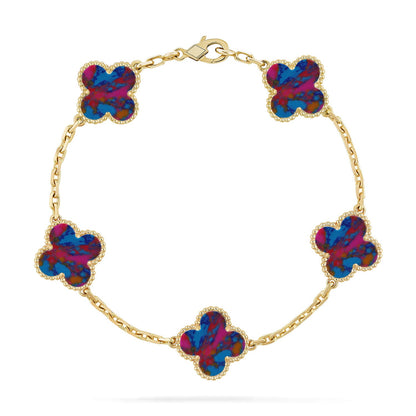 [Eternal Jewelry]CLOVER 5 MOTIF COLOR GEMSTONES BRACELET COLLECTION