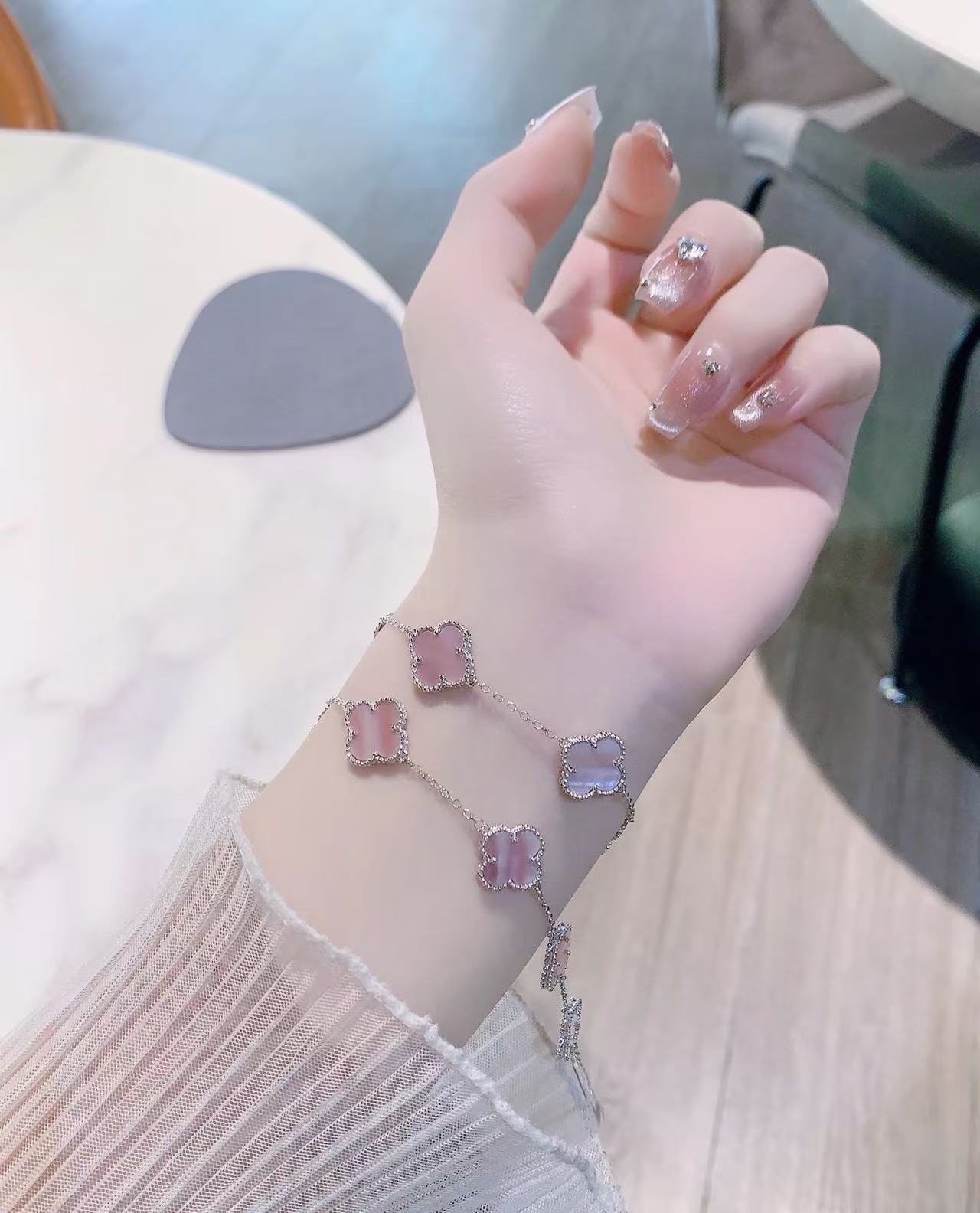 [Eternal jewelry]Light Pink Braided Bracelet