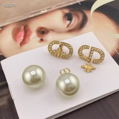 [Eternal Jewelry]CD Honeycomb Pearl Stud Earrings