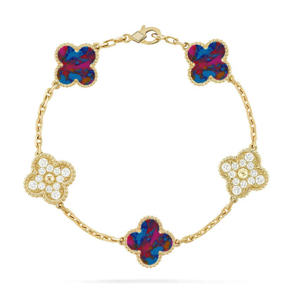 [Eternal Jewelry]CLOVER 5 MOTIF COLOR GEMSTONES BRACELET COLLECTION