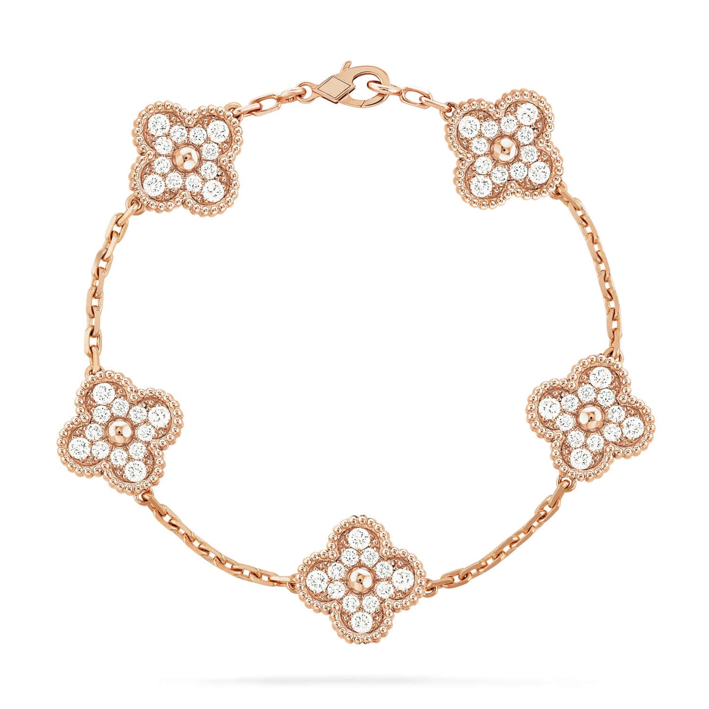 [Eternal Jewelry]CLOVER 5 MOTIFS  FULL DIAMOND BRACELET