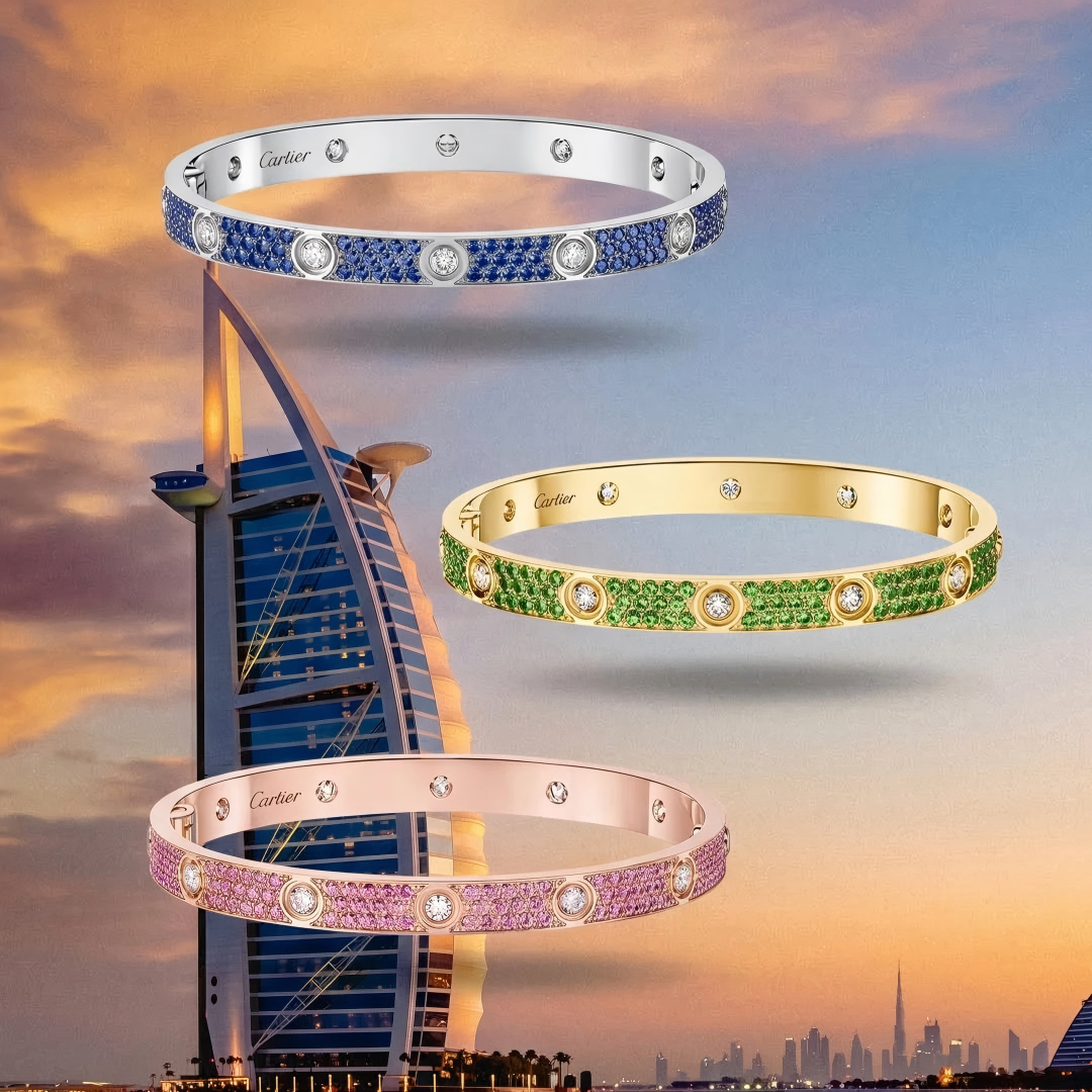 [Eternal jewelry]2026 PAVE GEMSTONE LOVE BRACELET 6.1MM 10 DIAMONDS