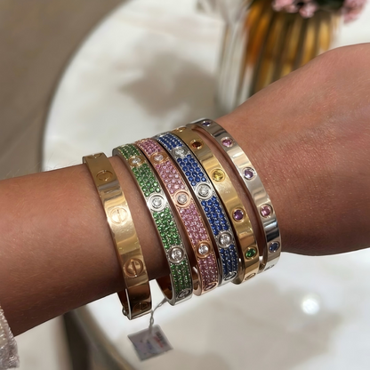 [Eternal jewelry]2026 PAVE GEMSTONE LOVE BRACELET 6.1MM 10 DIAMONDS