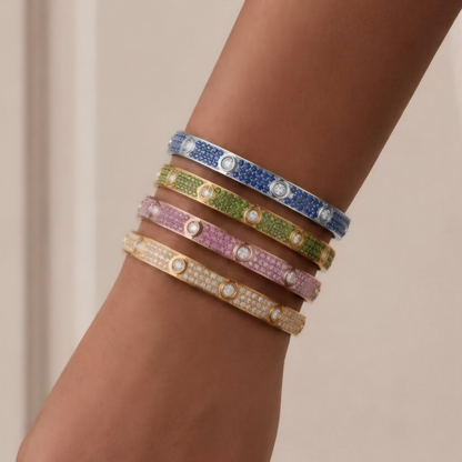 [Eternal jewelry]2026 PAVE GEMSTONE LOVE BRACELET 6.1MM 10 DIAMONDS